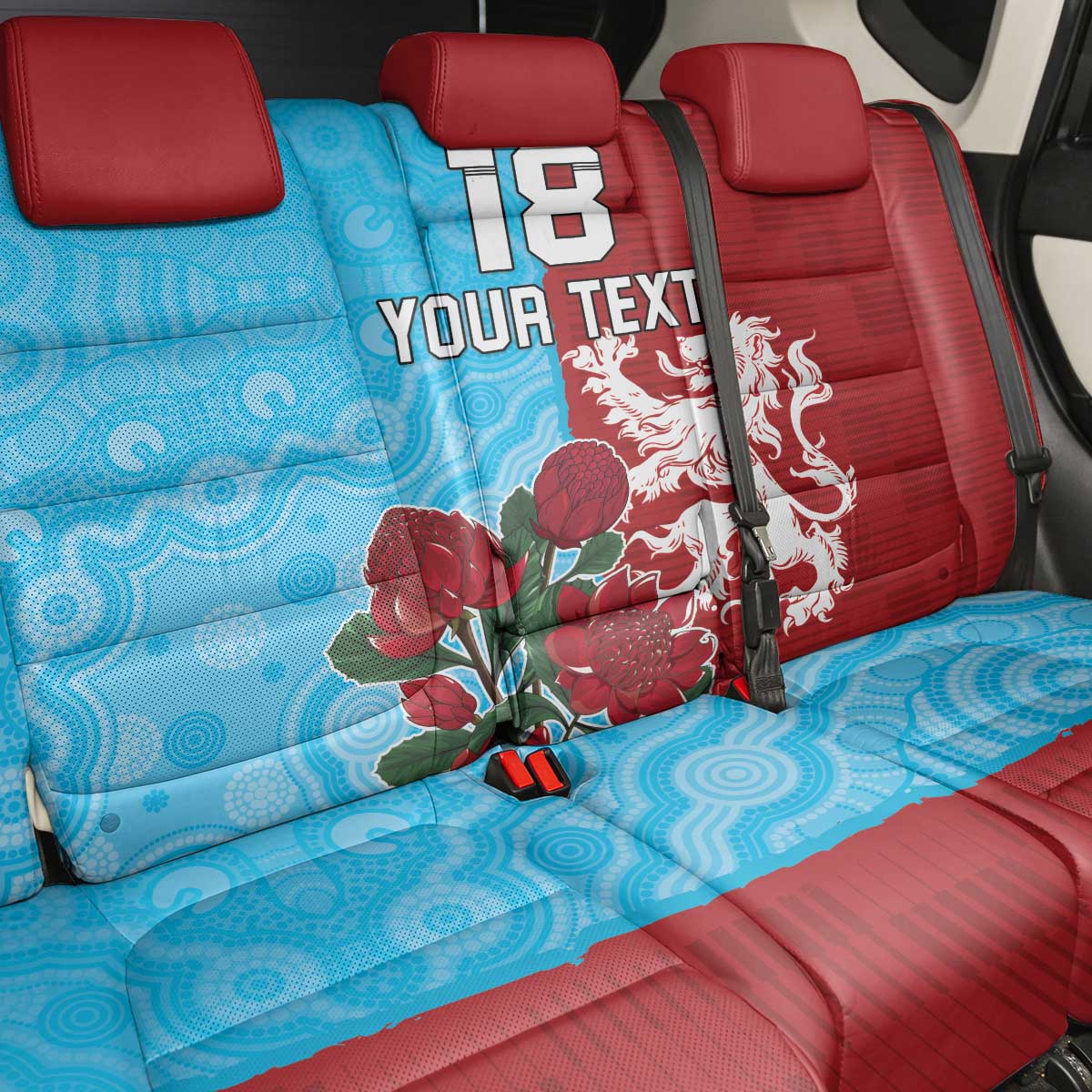 Custom British Lions Waratahs Back Car Seat Cover Unique Style - Wonder Print Shop