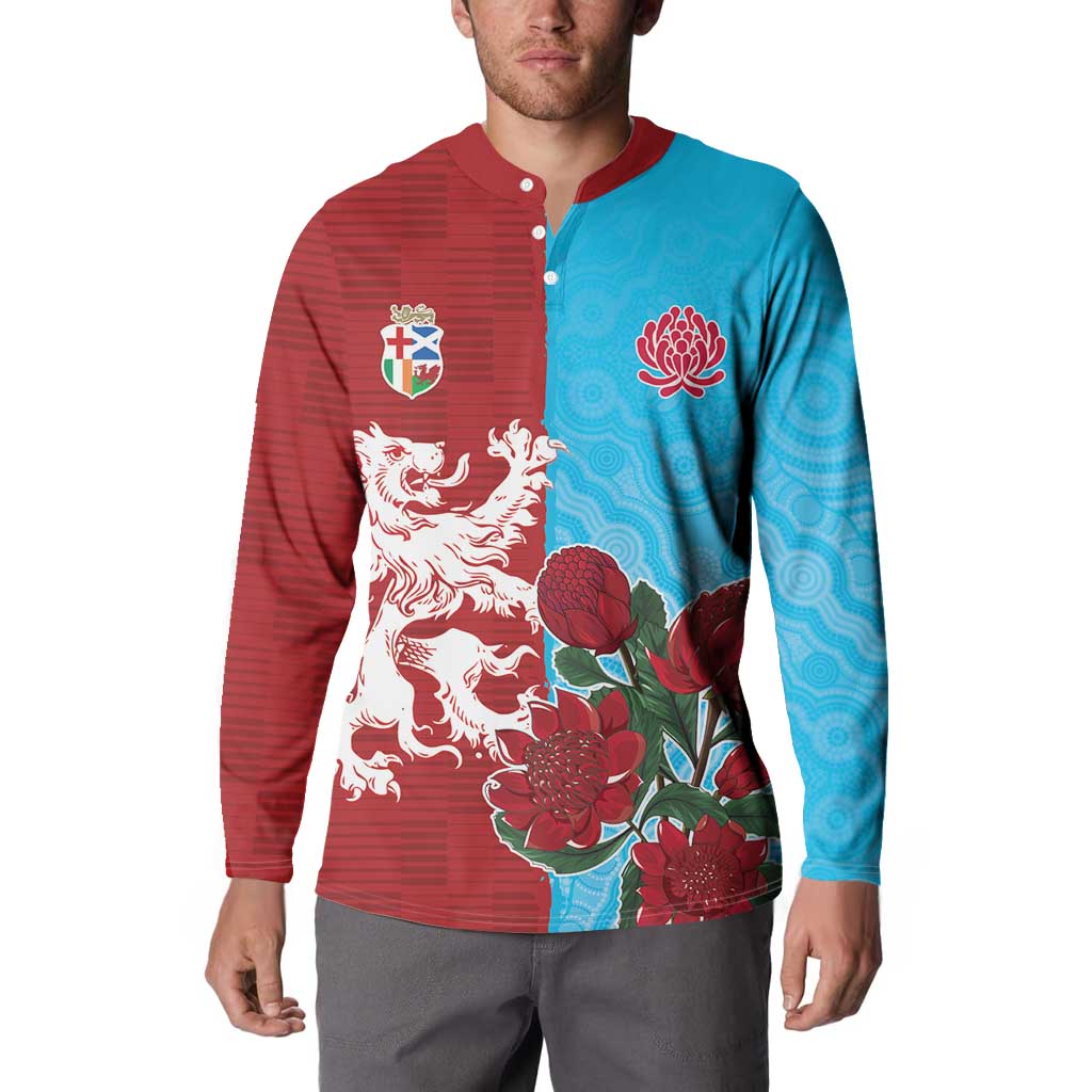 Custom British Lions Waratahs Button Sweatshirt Unique Style - Wonder Print Shop