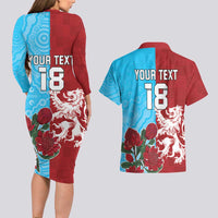 Custom British Lions Waratahs Couples Matching Long Sleeve Bodycon Dress and Hawaiian Shirt Unique Style - Wonder Print Shop