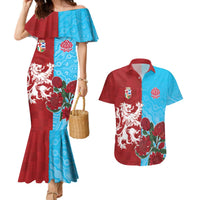Custom British Lions Waratahs Couples Matching Mermaid Dress and Hawaiian Shirt Unique Style - Wonder Print Shop