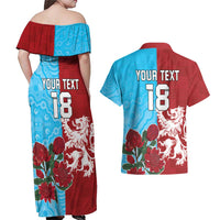 Custom British Lions Waratahs Couples Matching Off Shoulder Maxi Dress and Hawaiian Shirt Unique Style - Wonder Print Shop