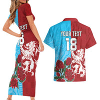 Custom British Lions Waratahs Couples Matching Short Sleeve Bodycon Dress and Hawaiian Shirt Unique Style - Wonder Print Shop