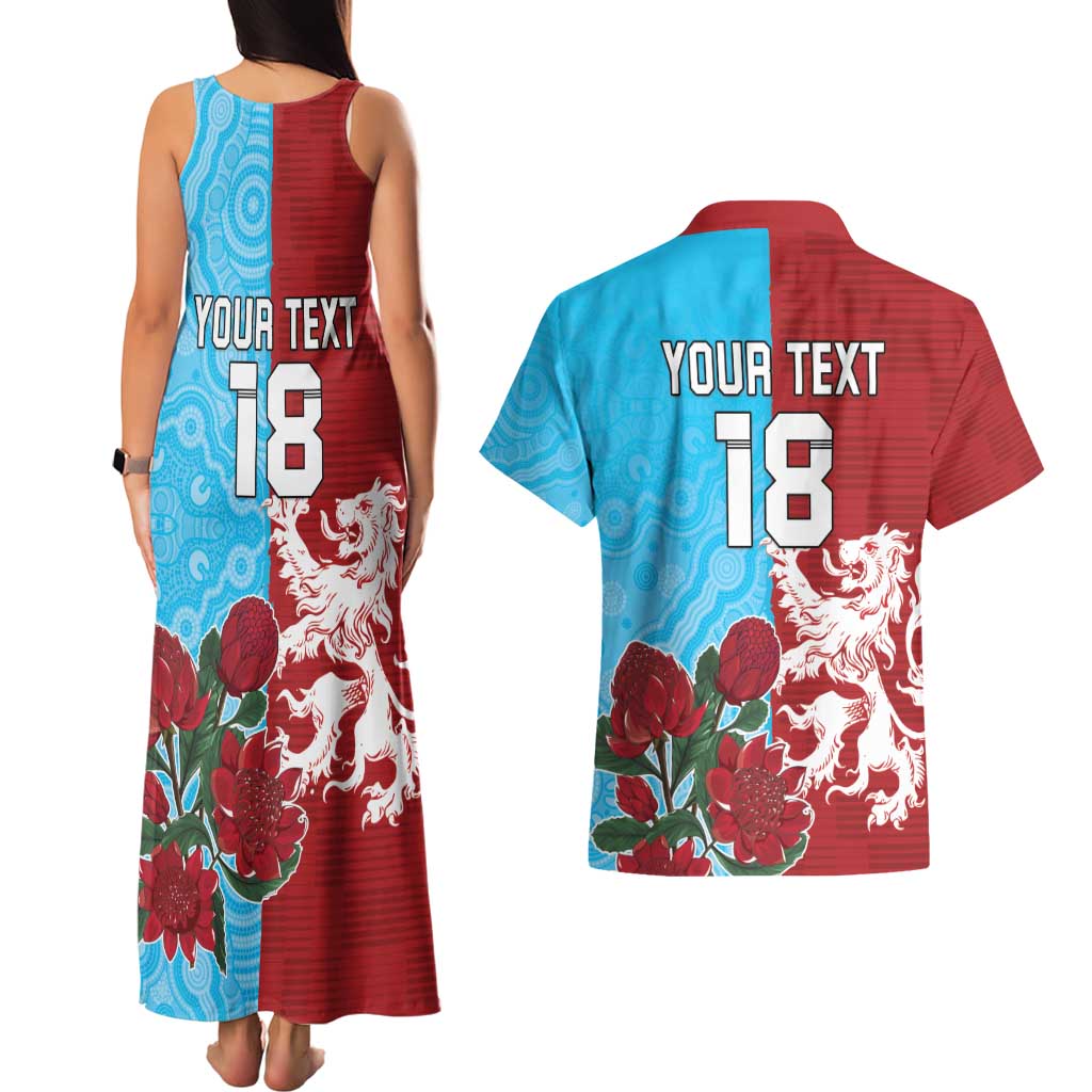Custom British Lions Waratahs Couples Matching Tank Maxi Dress and Hawaiian Shirt Unique Style - Wonder Print Shop