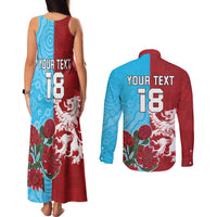 Custom British Lions Waratahs Couples Matching Tank Maxi Dress and Long Sleeve Button Shirt Unique Style - Wonder Print Shop