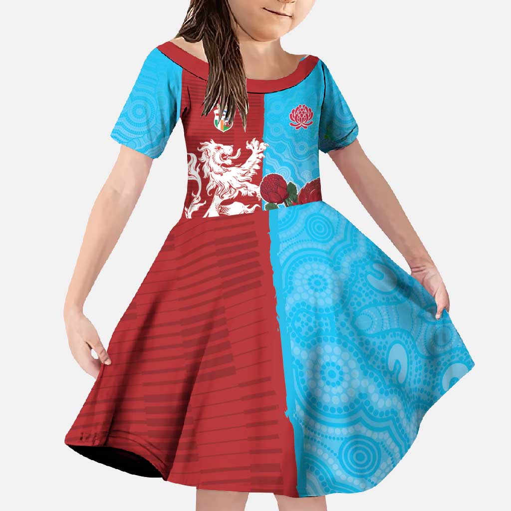 Custom British Lions Waratahs Family Matching Off Shoulder Maxi Dress and Hawaiian Shirt Unique Style - Wonder Print Shop