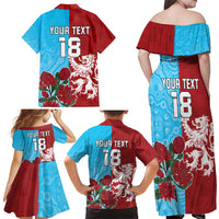 Custom British Lions Waratahs Family Matching Off Shoulder Maxi Dress and Hawaiian Shirt Unique Style - Wonder Print Shop