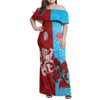 Custom British Lions Waratahs Family Matching Off Shoulder Maxi Dress and Hawaiian Shirt Unique Style - Wonder Print Shop