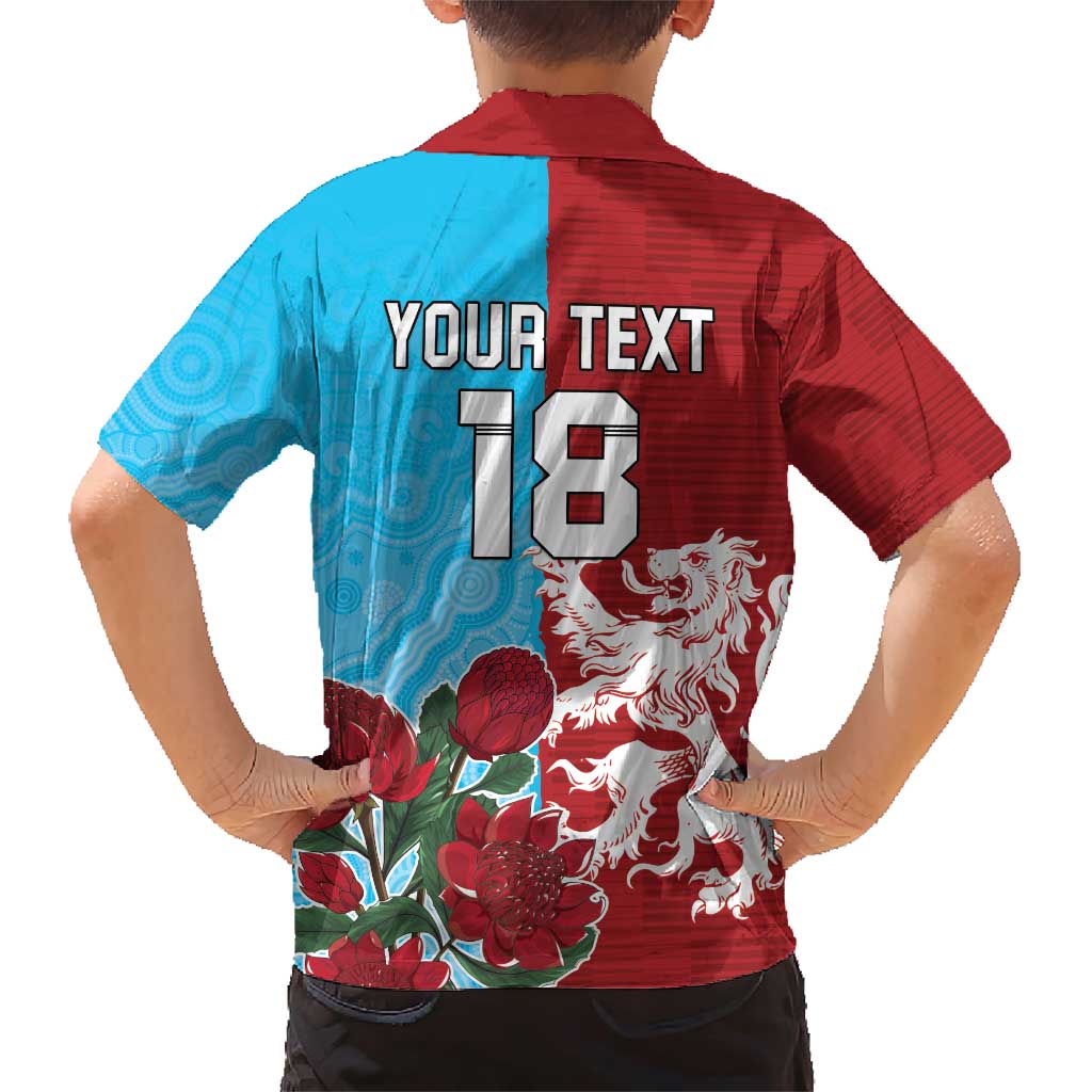 Custom British Lions Waratahs Family Matching Short Sleeve Bodycon Dress and Hawaiian Shirt Unique Style - Wonder Print Shop