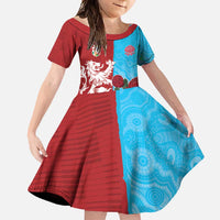 Custom British Lions Waratahs Family Matching Short Sleeve Bodycon Dress and Hawaiian Shirt Unique Style - Wonder Print Shop