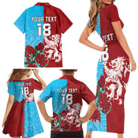 Custom British Lions Waratahs Family Matching Short Sleeve Bodycon Dress and Hawaiian Shirt Unique Style - Wonder Print Shop