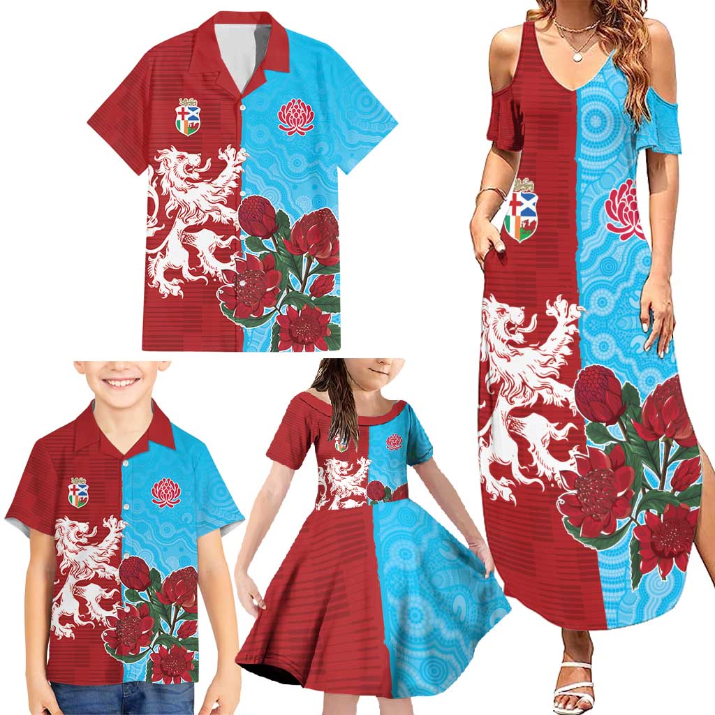Custom British Lions Waratahs Family Matching Summer Maxi Dress and Hawaiian Shirt Unique Style - Wonder Print Shop