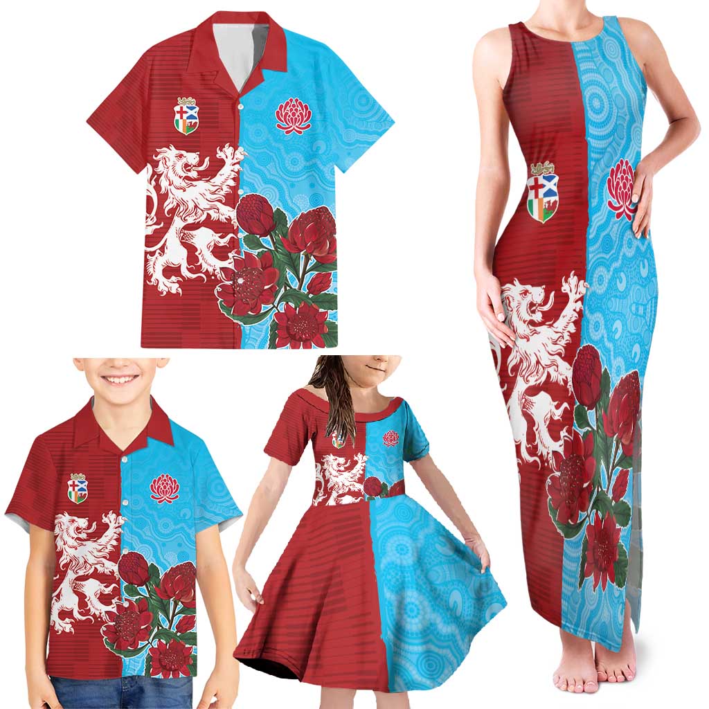 Custom British Lions Waratahs Family Matching Tank Maxi Dress and Hawaiian Shirt Unique Style - Wonder Print Shop