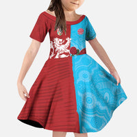 Custom British Lions Waratahs Kid Short Sleeve Dress Unique Style - Wonder Print Shop