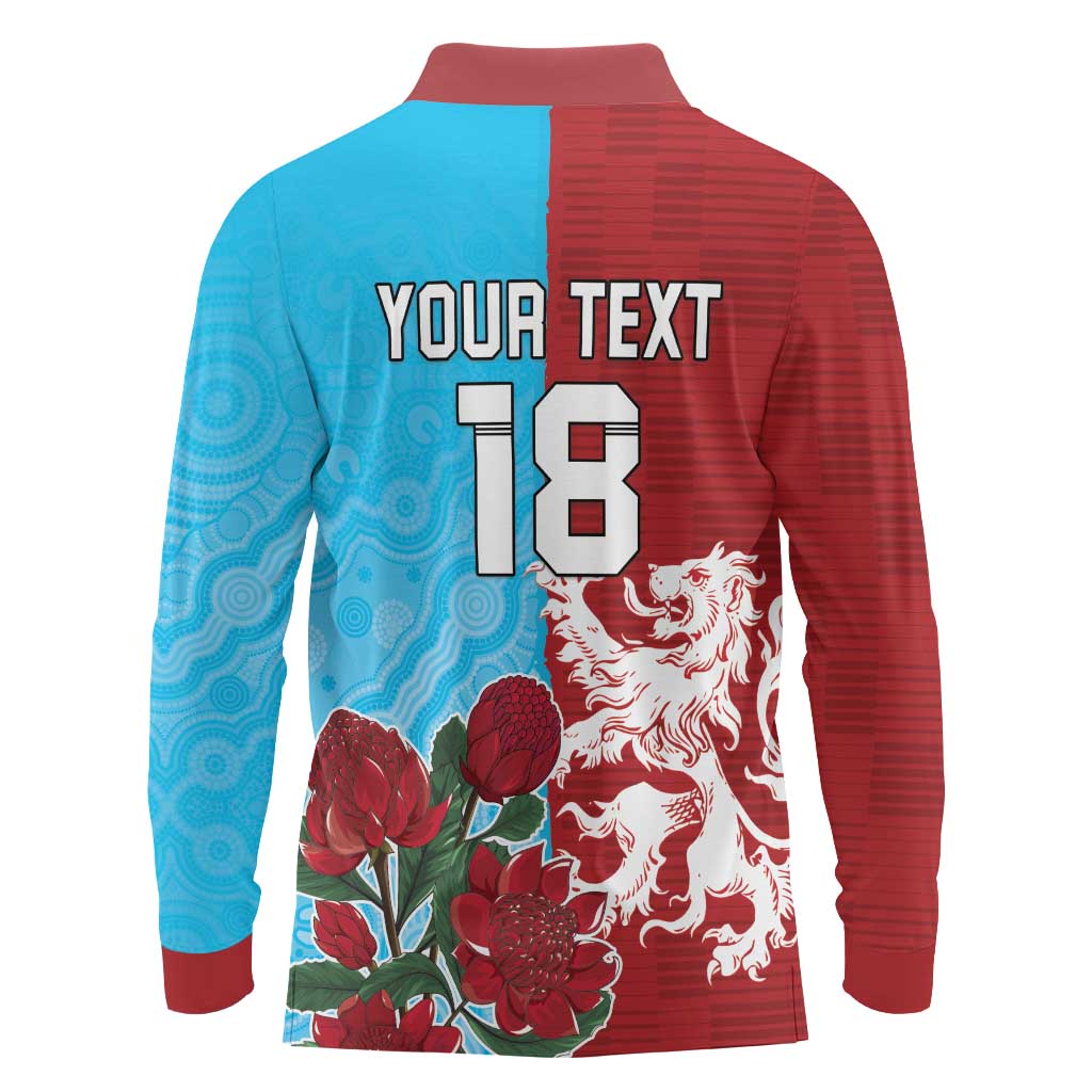 Custom British Lions Waratahs Long Sleeve Polo Shirt Unique Style - Wonder Print Shop