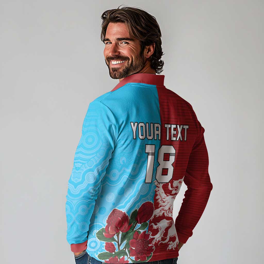 Custom British Lions Waratahs Long Sleeve Polo Shirt Unique Style - Wonder Print Shop