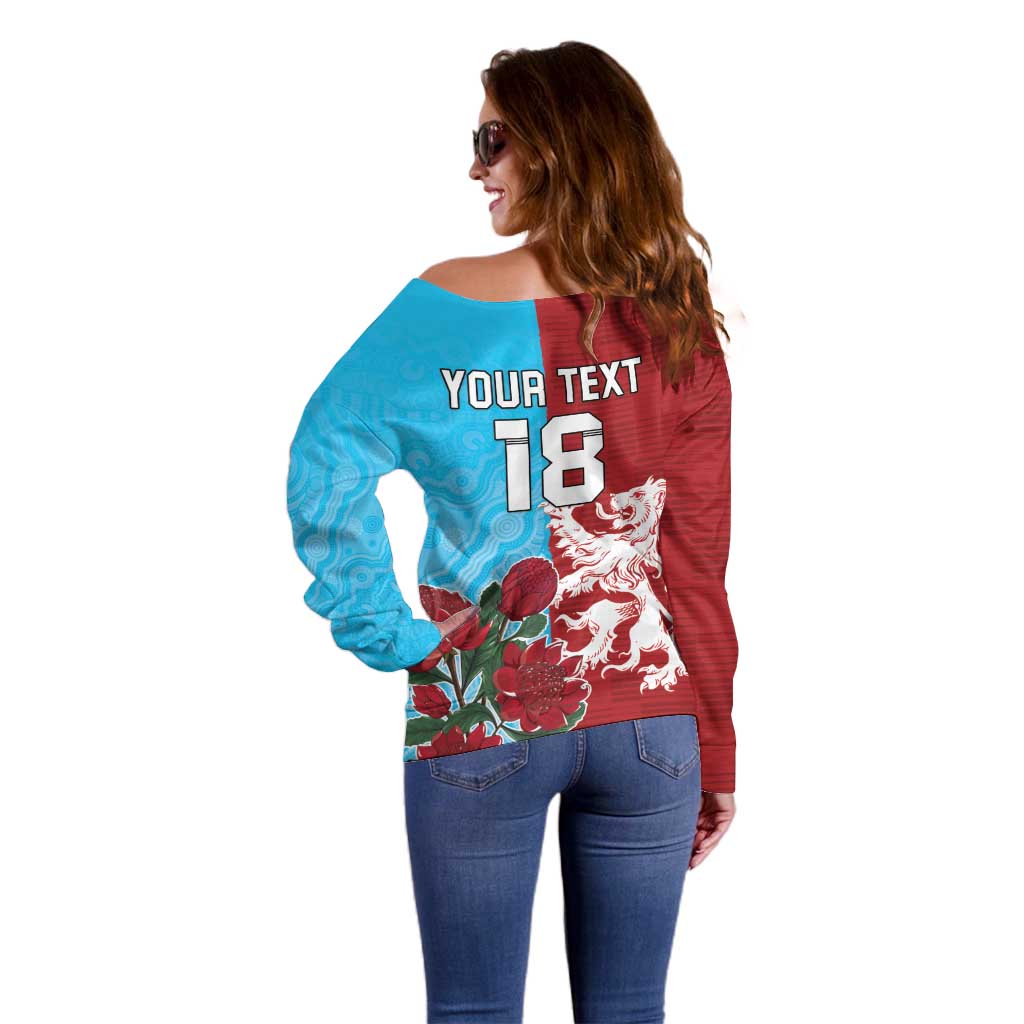 Custom British Lions Waratahs Off Shoulder Sweater Unique Style - Wonder Print Shop