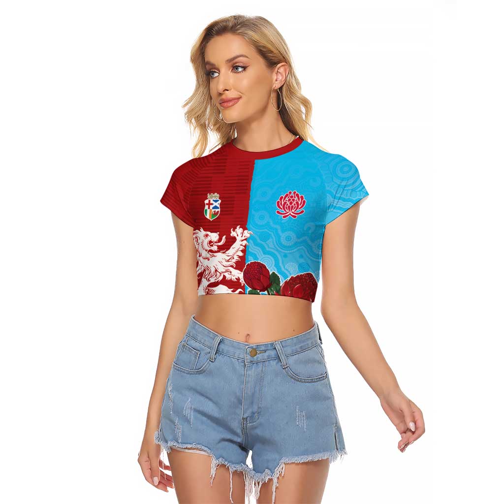 Custom British Lions Waratahs Raglan Cropped T Shirt Unique Style - Wonder Print Shop