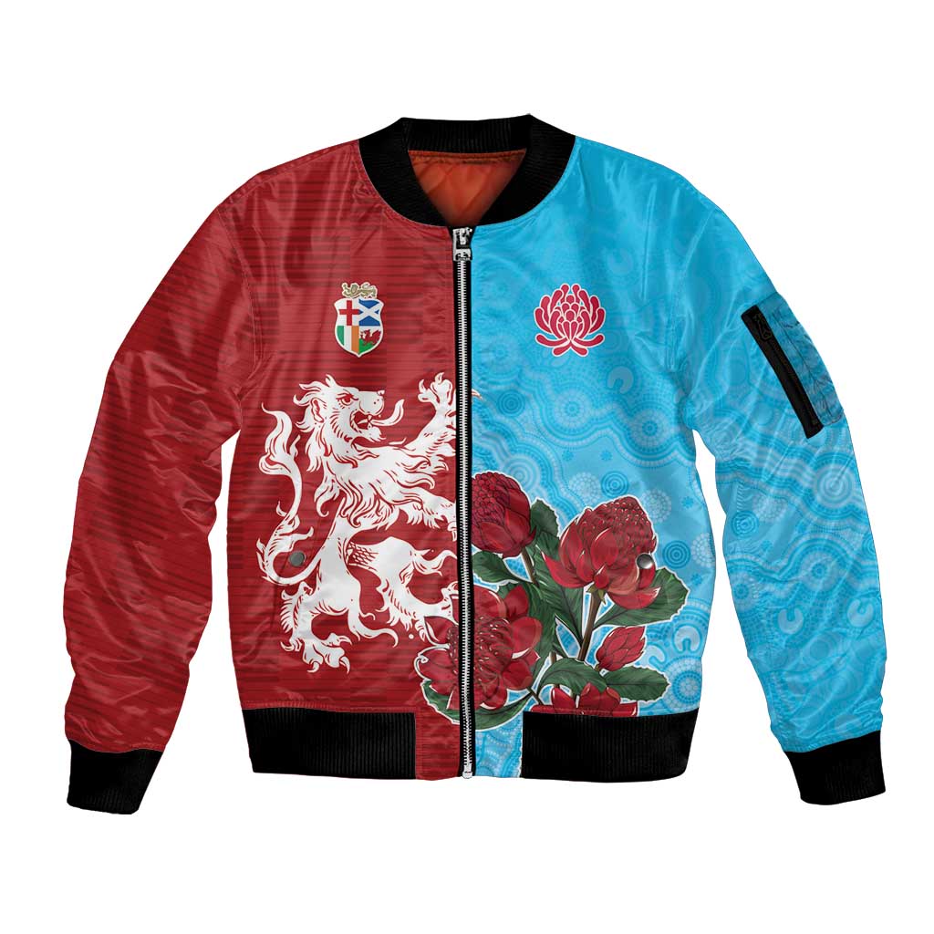 Custom British Lions Waratahs Sleeve Zip Bomber Jacket Unique Style - Wonder Print Shop