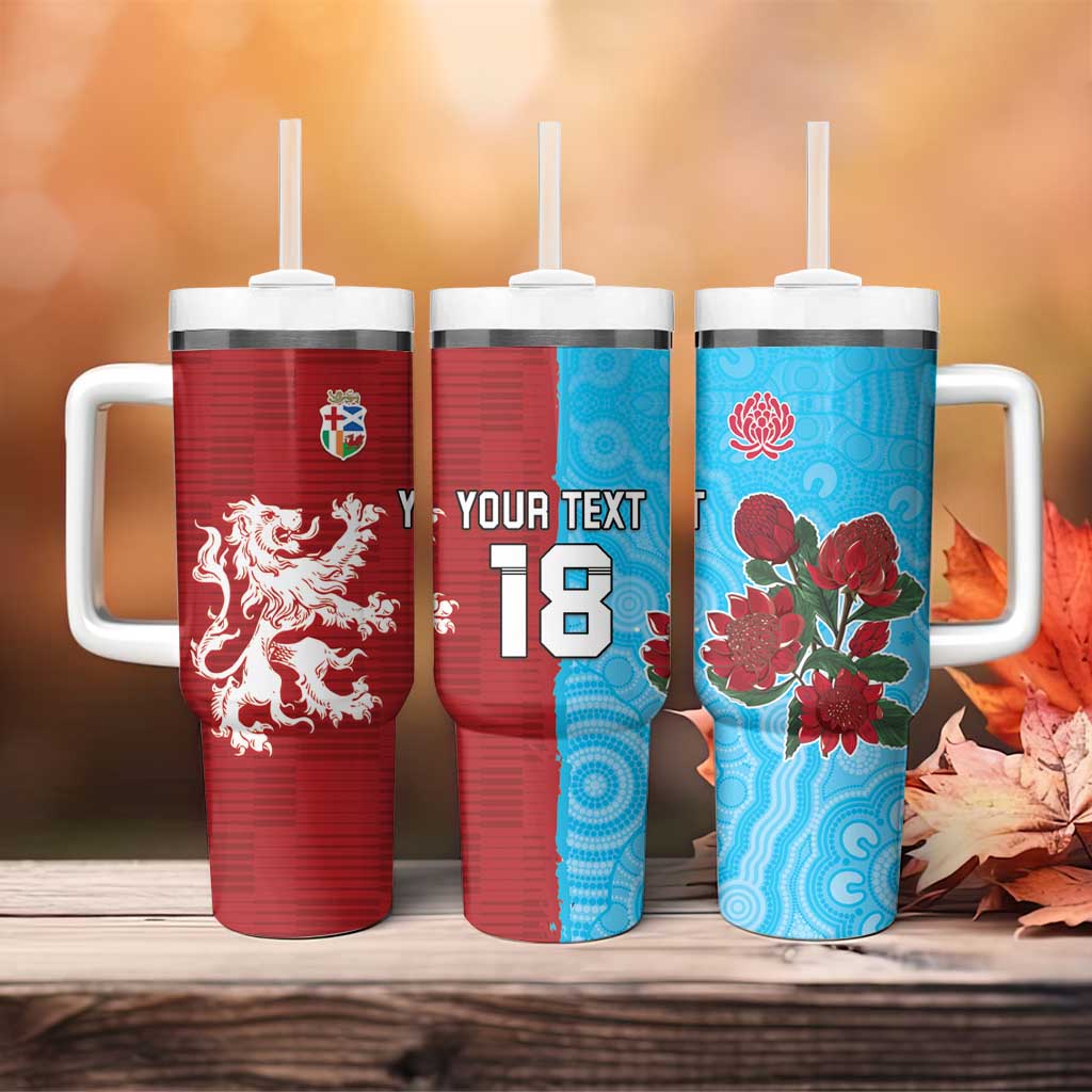 Custom British Lions Waratahs Tumbler With Handle Unique Style - Wonder Print Shop