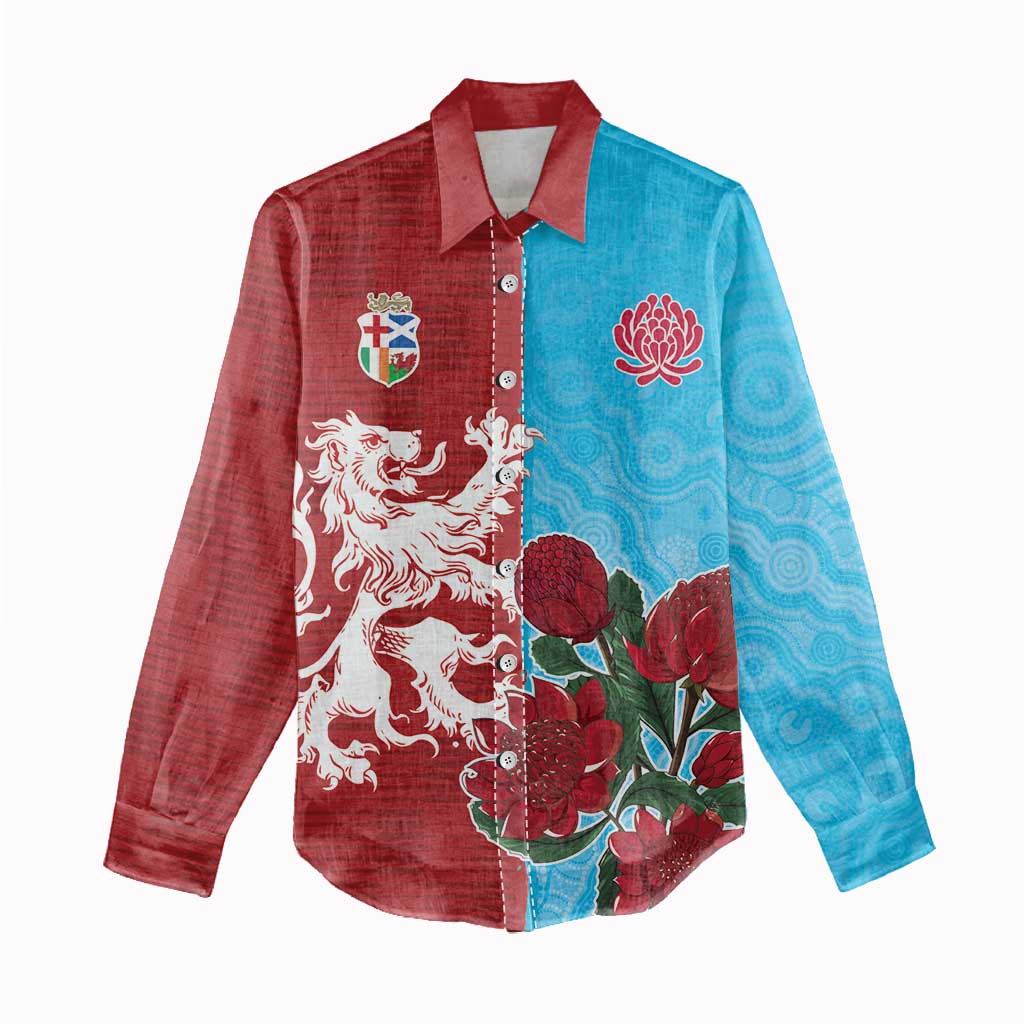 Custom British Lions Waratahs Women Casual Shirt Unique Style - Wonder Print Shop
