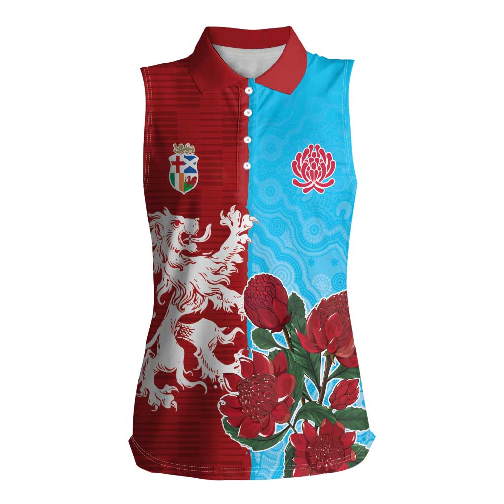 Custom British Lions Waratahs Women Sleeveless Polo Shirt Unique Style - Wonder Print Shop