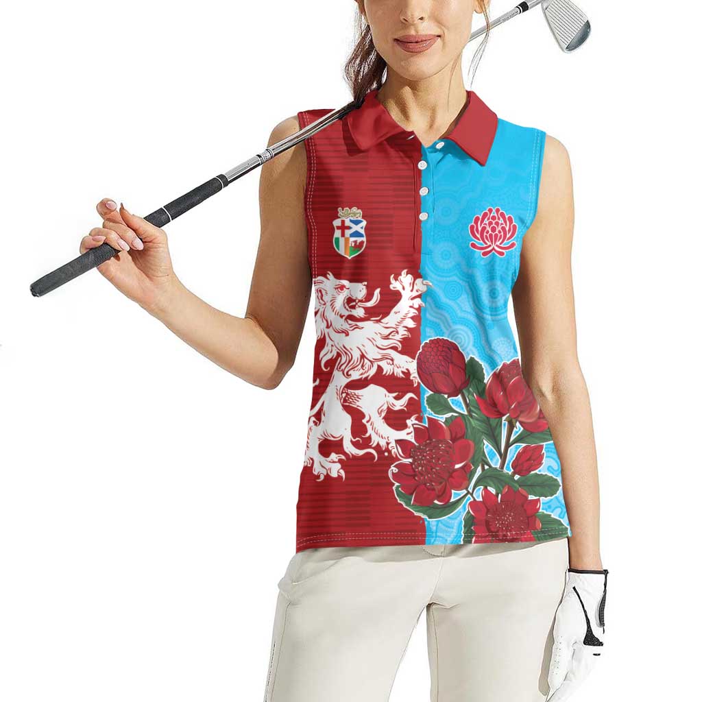 Custom British Lions Waratahs Women Sleeveless Polo Shirt Unique Style - Wonder Print Shop