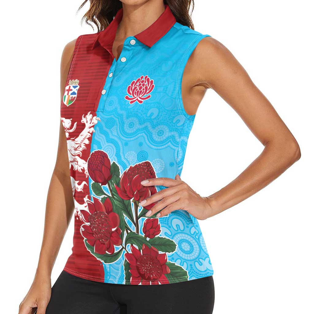 Custom British Lions Waratahs Women Sleeveless Polo Shirt Unique Style - Wonder Print Shop