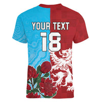 Custom British Lions Waratahs Women V-Neck T-Shirt Unique Style - Wonder Print Shop