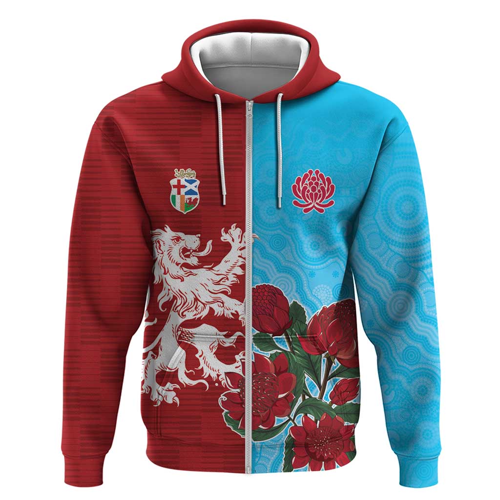 Custom British Lions Waratahs Zip Hoodie Unique Style - Wonder Print Shop