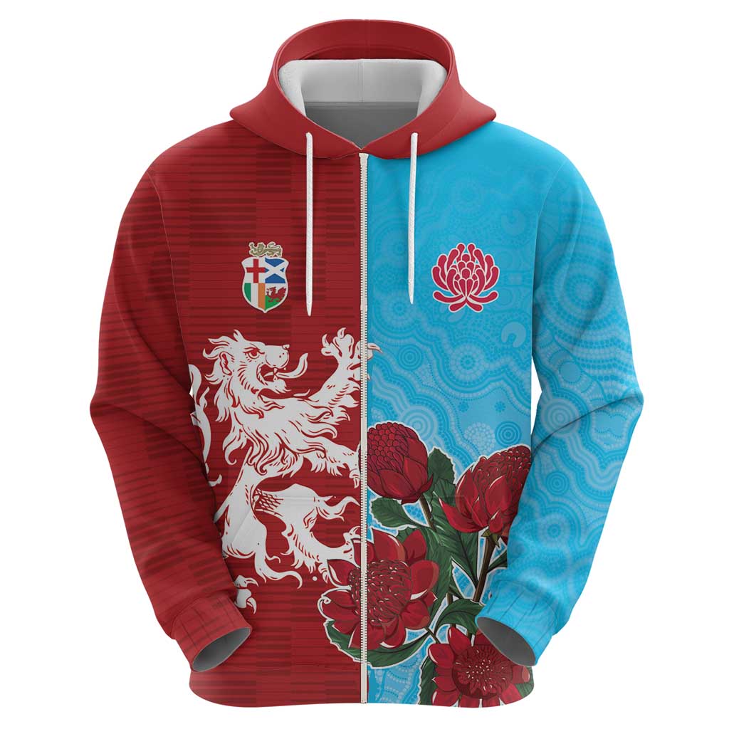 Custom British Lions Waratahs Zip Hoodie Unique Style - Wonder Print Shop