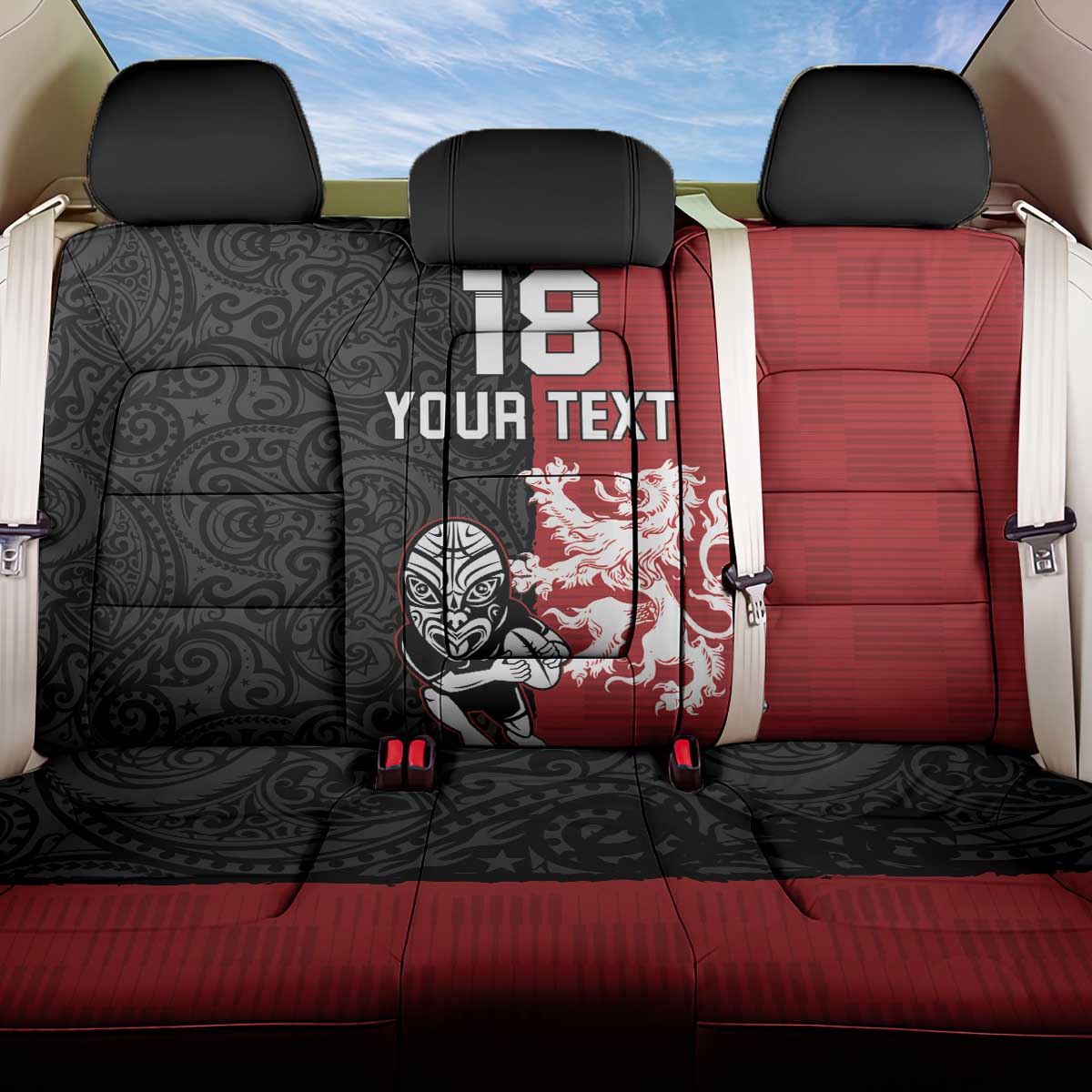Custom British Lions New Zealand Back Car Seat Cover Unique Style - Wonder Print Shop