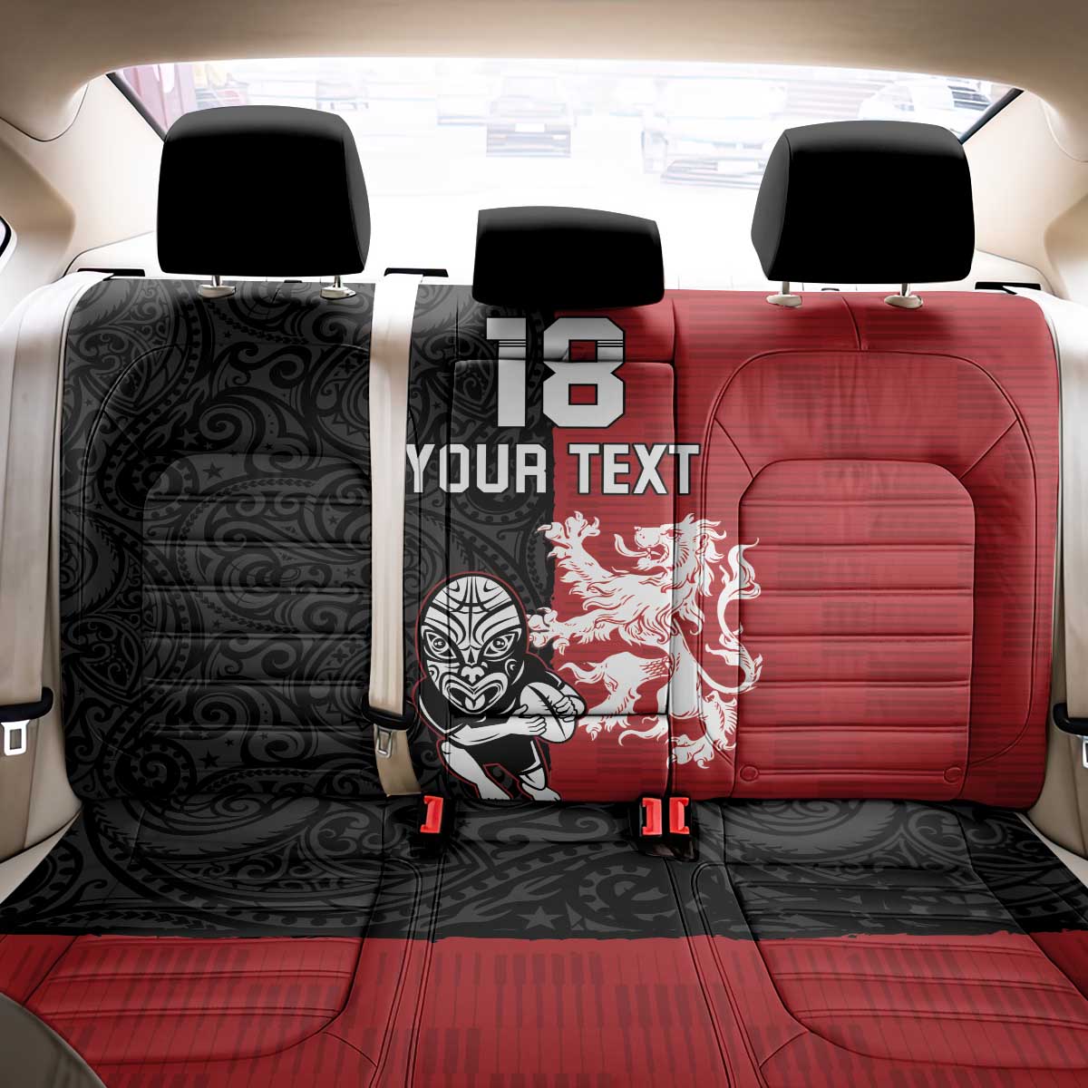 Custom British Lions New Zealand Back Car Seat Cover Unique Style - Wonder Print Shop