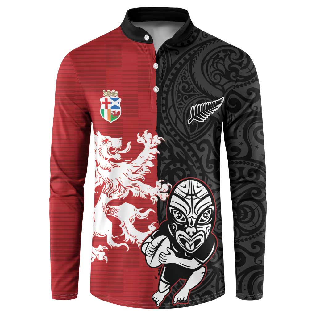 Custom British Lions New Zealand Button Sweatshirt Unique Style - Wonder Print Shop
