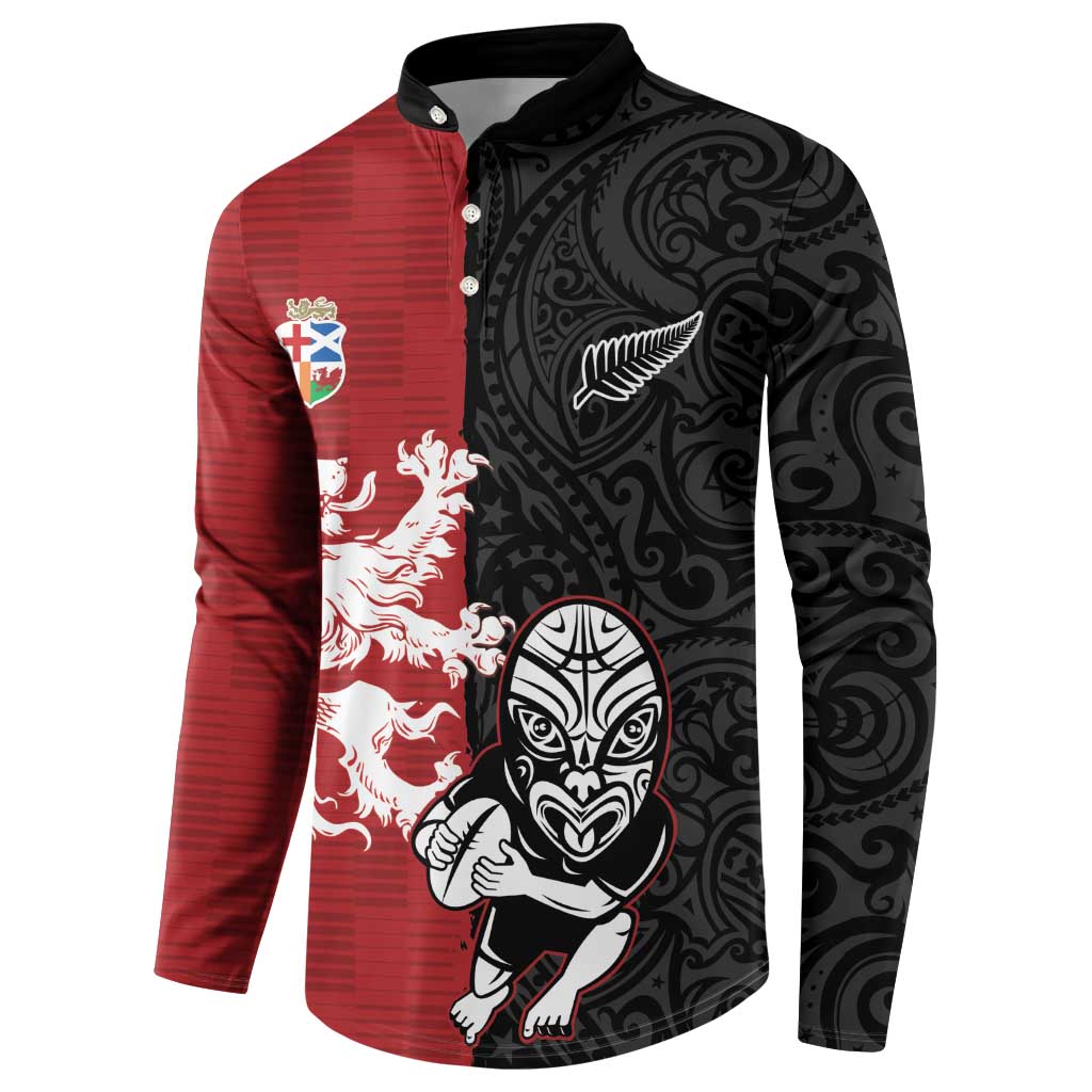 Custom British Lions New Zealand Button Sweatshirt Unique Style - Wonder Print Shop