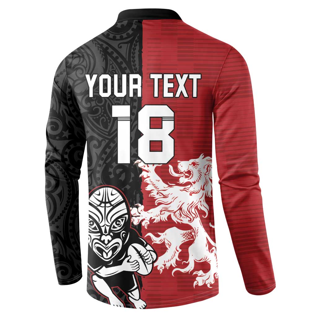 Custom British Lions New Zealand Button Sweatshirt Unique Style - Wonder Print Shop