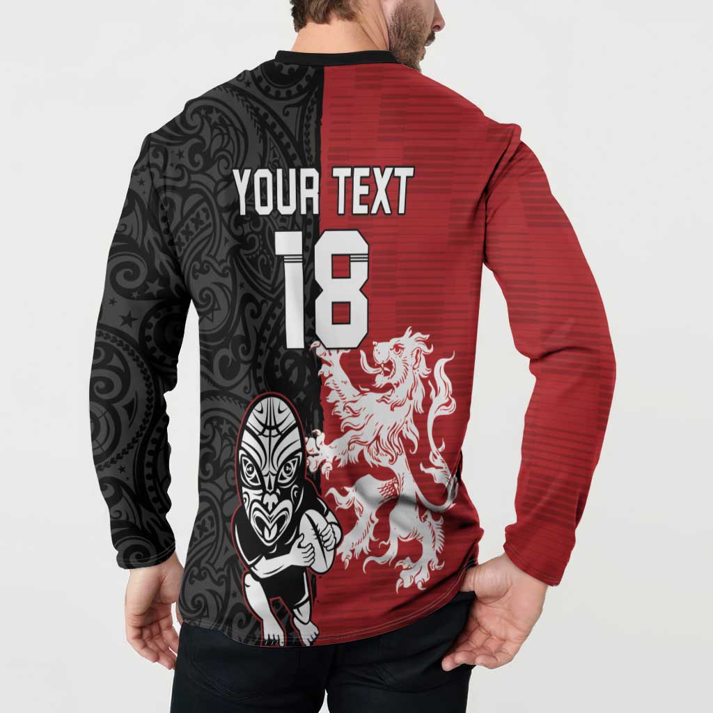 Custom British Lions New Zealand Button Sweatshirt Unique Style - Wonder Print Shop