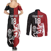 Custom British Lions New Zealand Couples Matching Summer Maxi Dress and Long Sleeve Button Shirt Unique Style - Wonder Print Shop