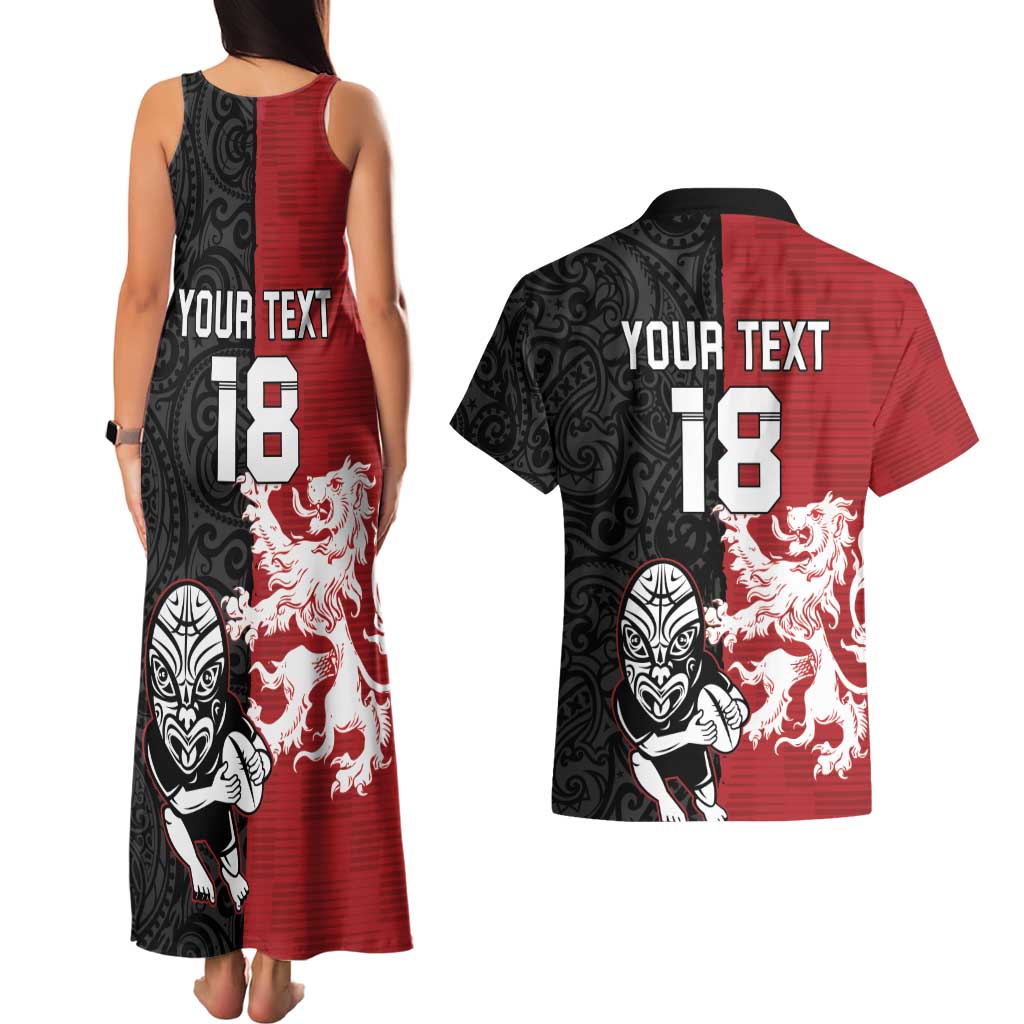 Custom British Lions New Zealand Couples Matching Tank Maxi Dress and Hawaiian Shirt Unique Style - Wonder Print Shop