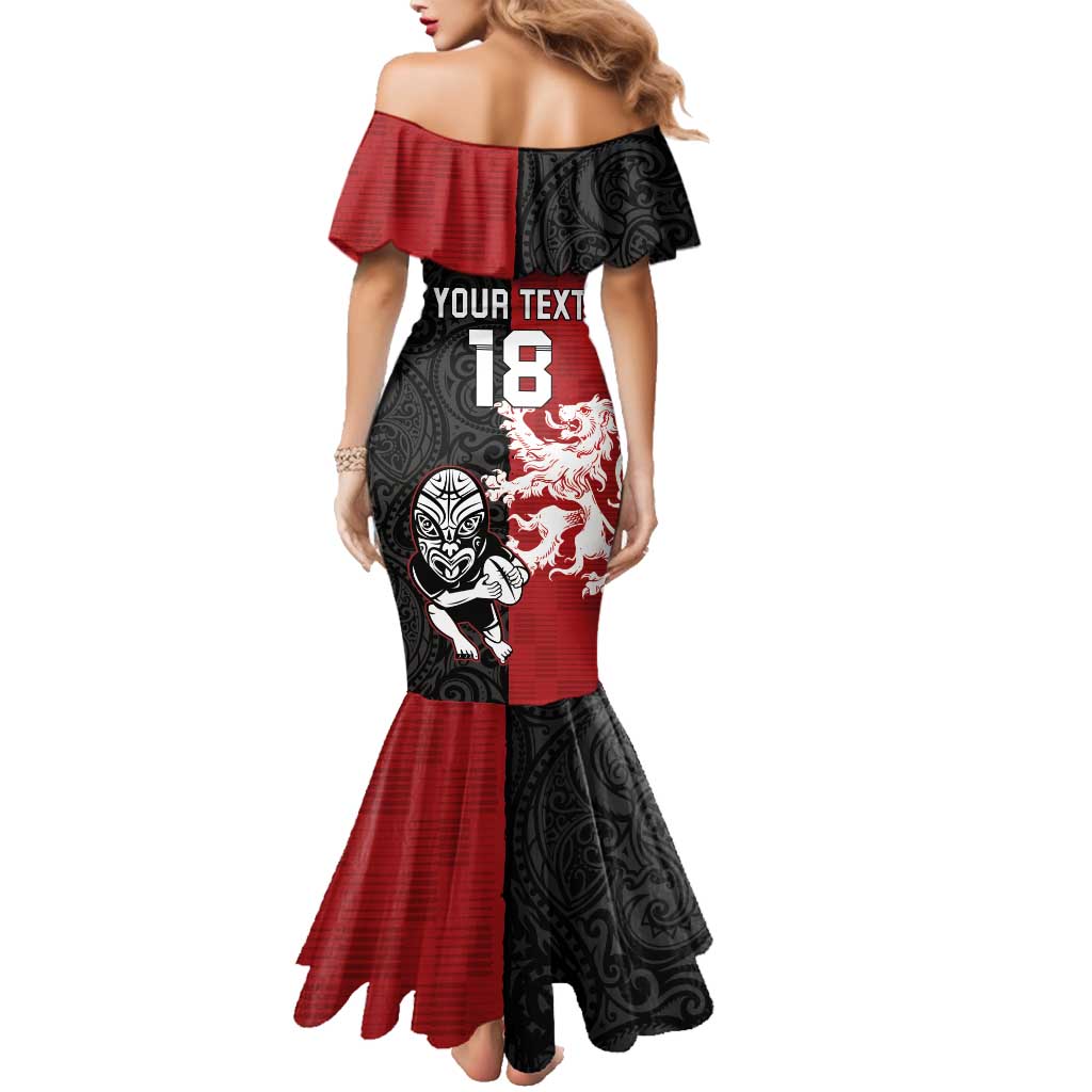 Custom British Lions New Zealand Family Matching Mermaid Dress and Hawaiian Shirt Unique Style - Wonder Print Shop