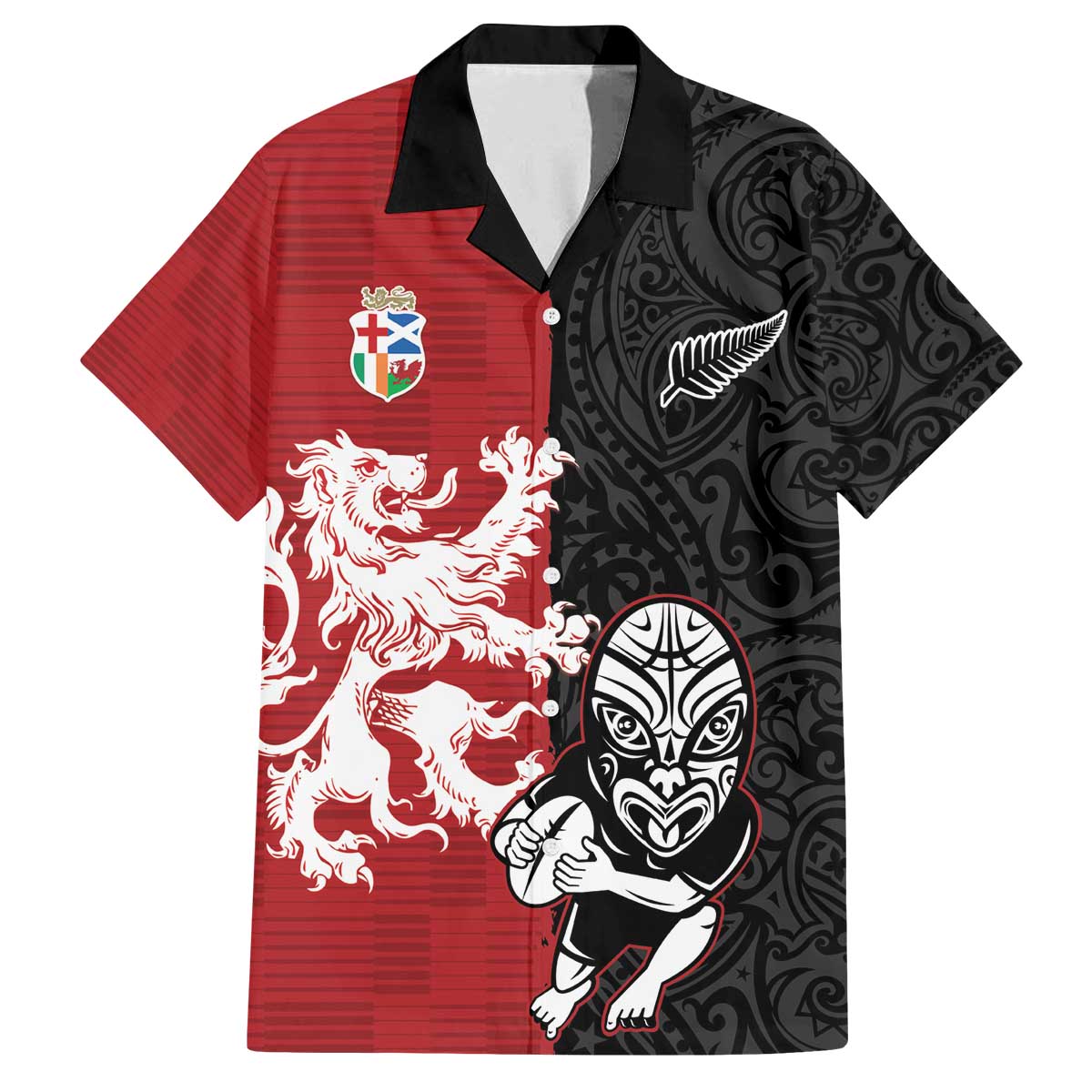Custom British Lions New Zealand Family Matching Off The Shoulder Long Sleeve Dress and Hawaiian Shirt Unique Style - Wonder Print Shop