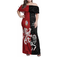 Custom British Lions New Zealand Family Matching Off Shoulder Maxi Dress and Hawaiian Shirt Unique Style - Wonder Print Shop