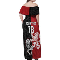 Custom British Lions New Zealand Family Matching Off Shoulder Maxi Dress and Hawaiian Shirt Unique Style - Wonder Print Shop