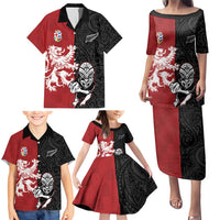 Custom British Lions New Zealand Family Matching Puletasi and Hawaiian Shirt Unique Style - Wonder Print Shop