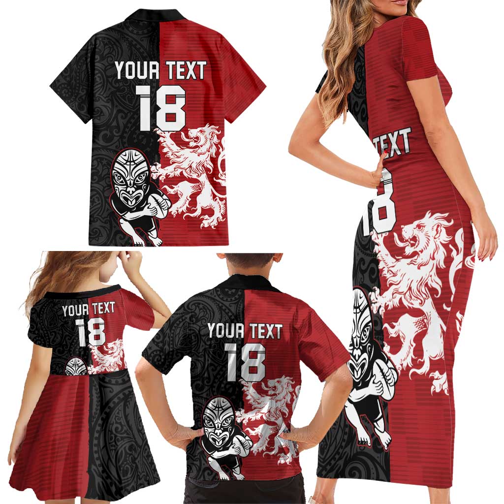 Custom British Lions New Zealand Family Matching Short Sleeve Bodycon Dress and Hawaiian Shirt Unique Style - Wonder Print Shop