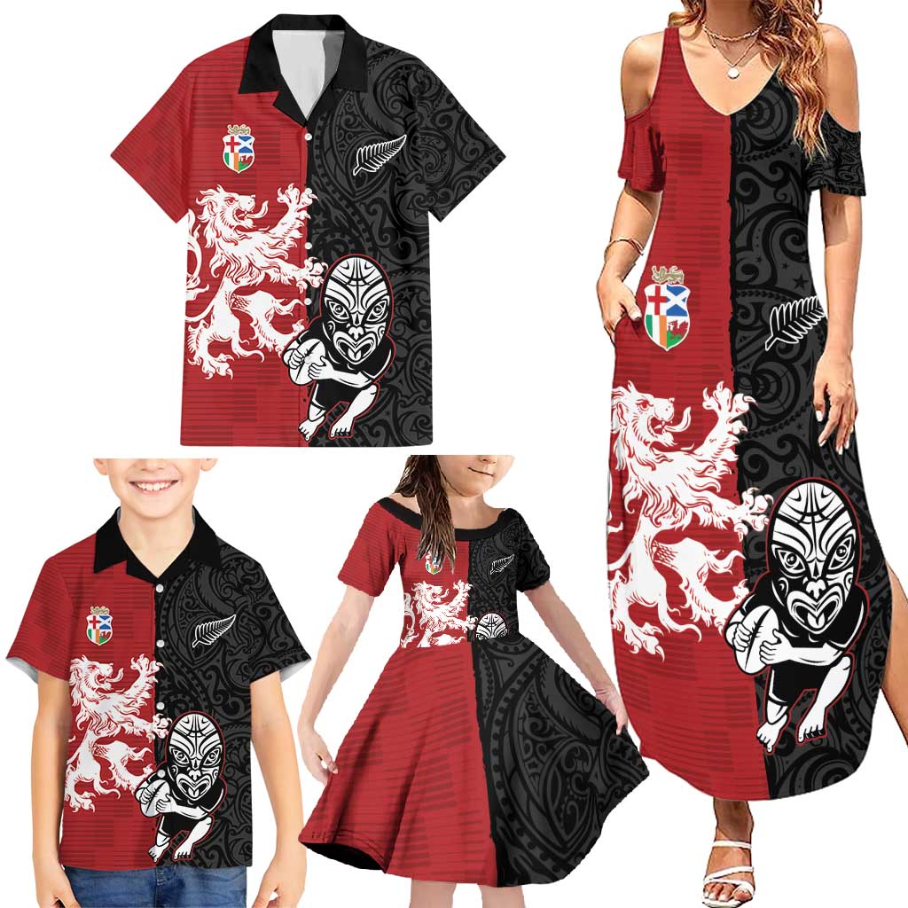 Custom British Lions New Zealand Family Matching Summer Maxi Dress and Hawaiian Shirt Unique Style - Wonder Print Shop