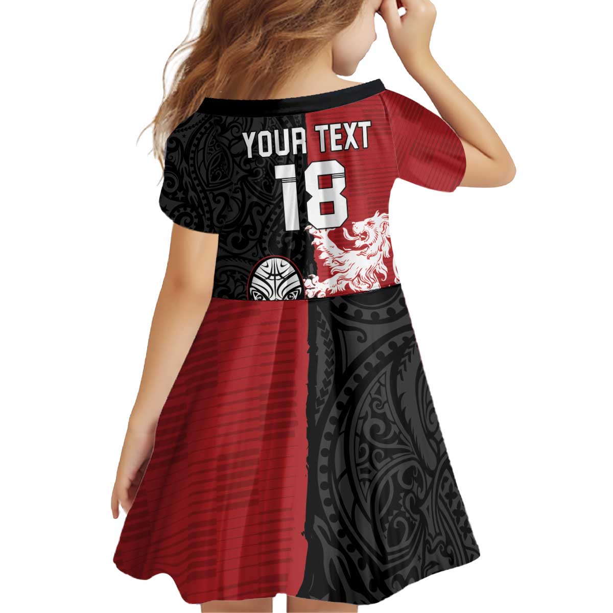 Custom British Lions New Zealand Kid Short Sleeve Dress Unique Style - Wonder Print Shop