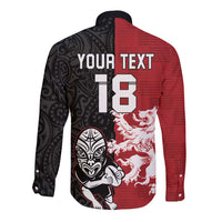 Custom British Lions New Zealand Long Sleeve Button Shirt Unique Style - Wonder Print Shop