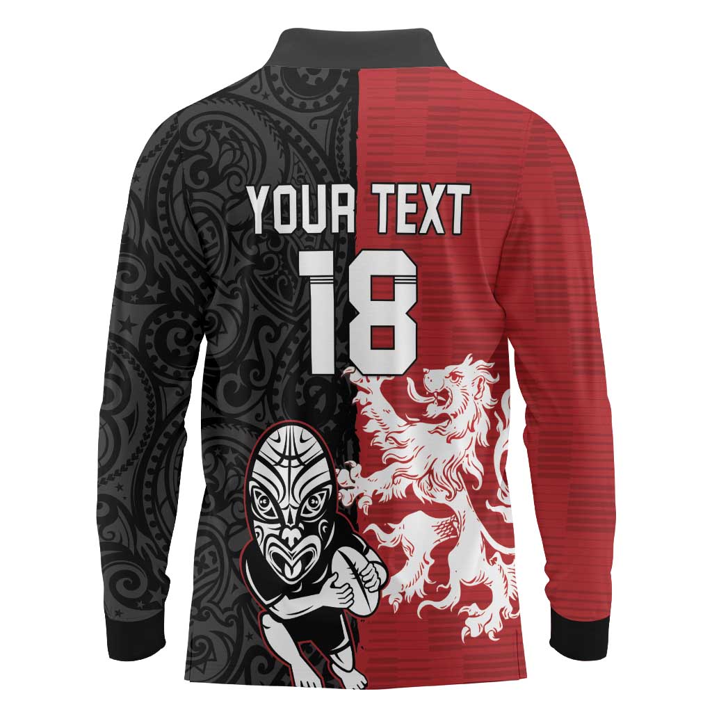 Custom British Lions New Zealand Long Sleeve Polo Shirt Unique Style - Wonder Print Shop