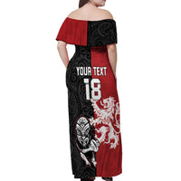 Custom British Lions New Zealand Off Shoulder Maxi Dress Unique Style - Wonder Print Shop