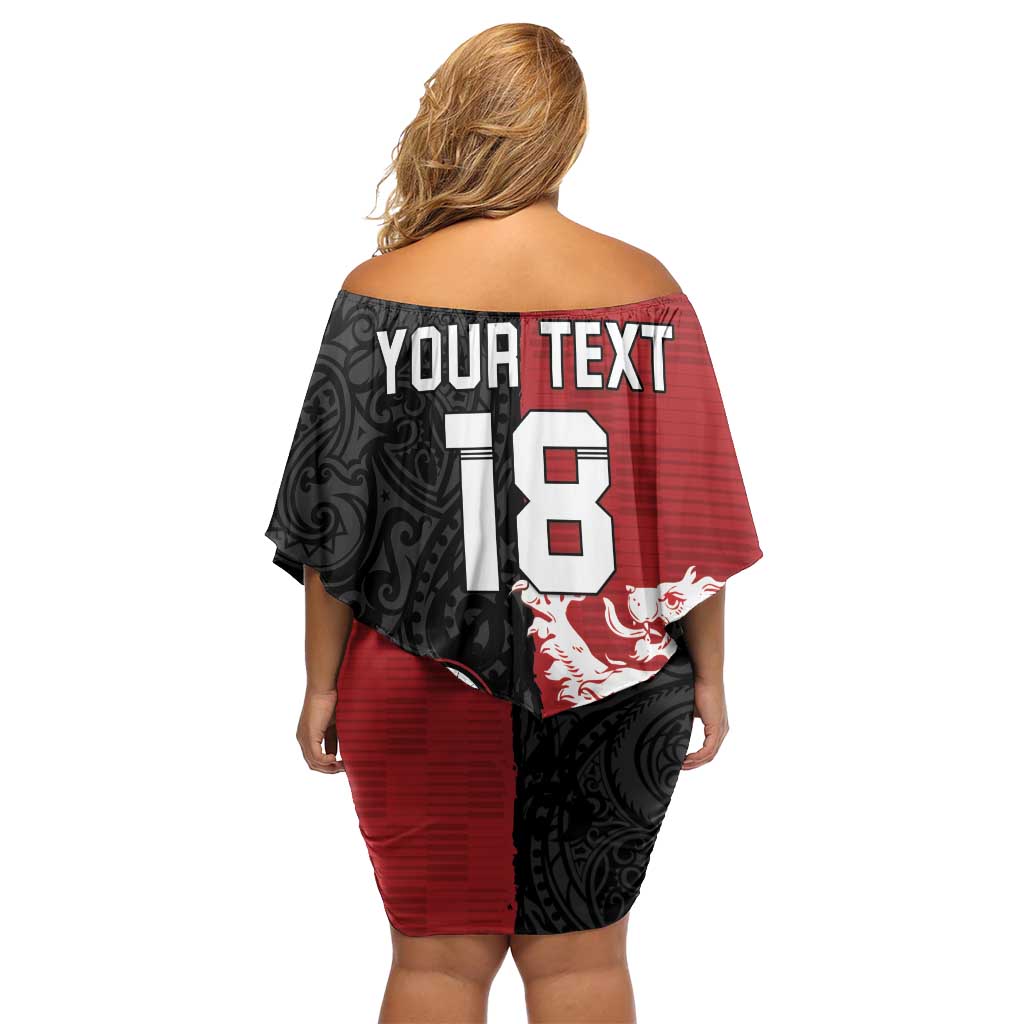 Custom British Lions New Zealand Off Shoulder Short Dress Unique Style - Wonder Print Shop